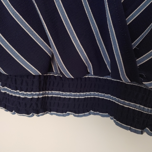 Blue Striped Wrap Top - Picture 2 of 6